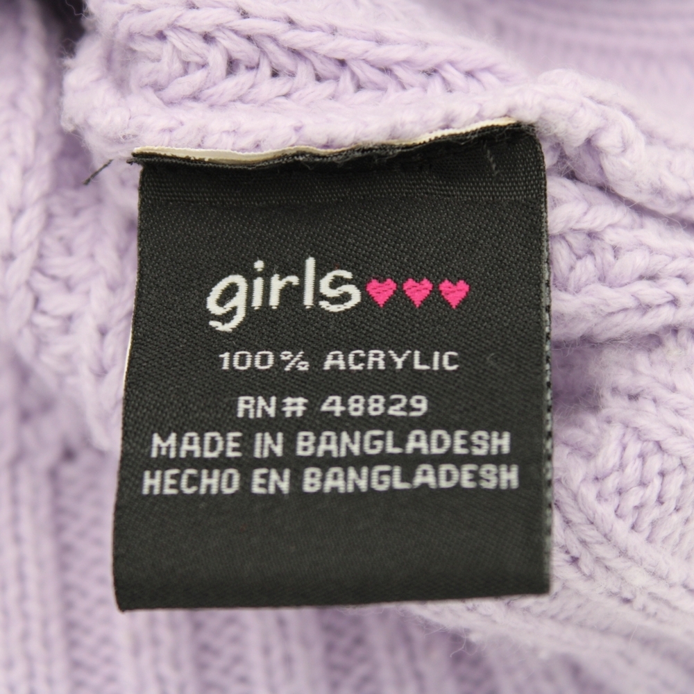 Girls Purple Knit Crewneck Sweater – Size 4 - Picture 3 of 5